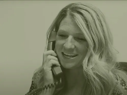 A woman talking on the phone