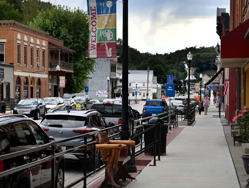 Main Street scene in Iowa