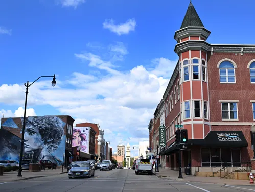 Downtown Dubuque view of buildings