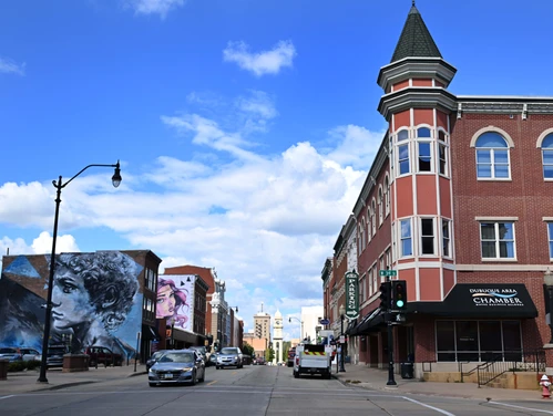 Downtown Dubuque view of buildings