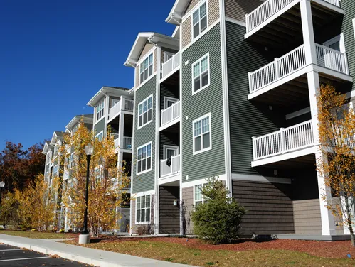 Apartment building with balconies