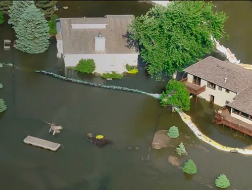 View of flooding from above