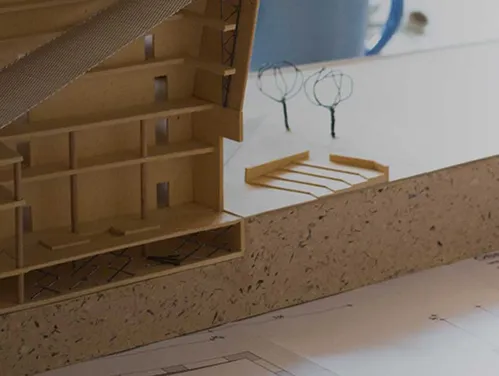 Detail of an architectural model