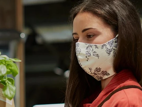 Woman in face mask