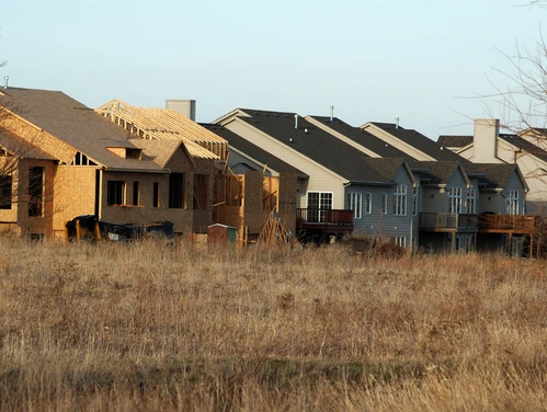 Housing area with new construction