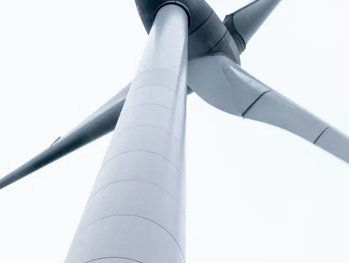 Close up of wind turbine