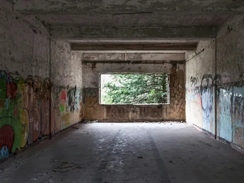 Abandoned building scene