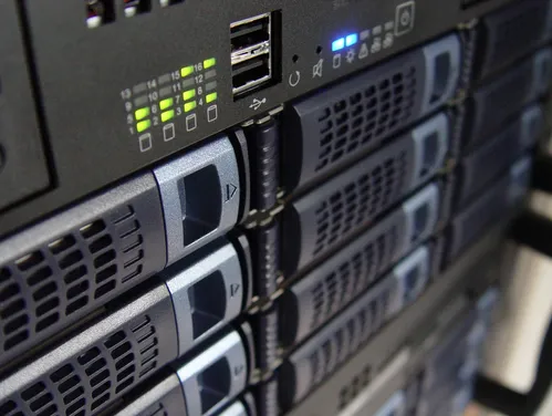 Close up view of a server