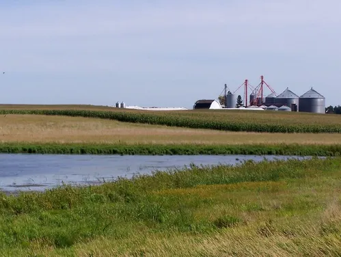 Stormwater management next to a farm