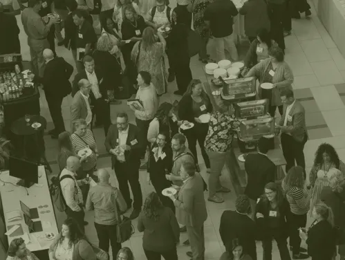 Aerial view of reception at convention