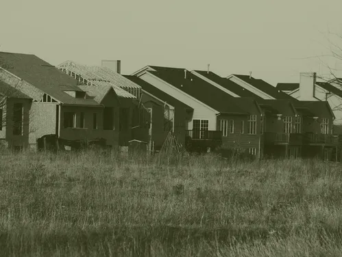 Neighborhood houses under construction