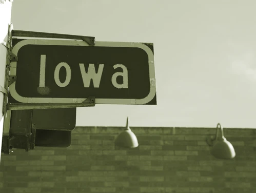 Iowa street sign