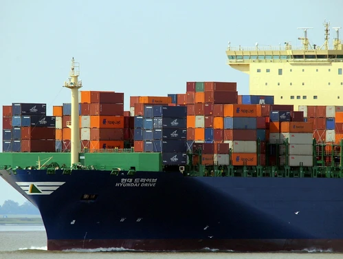 Containers on a barge