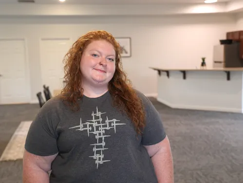 Woman in her apartment