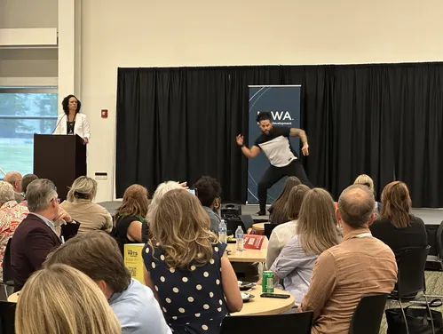Dancer performing at the Iowa Arts Summit