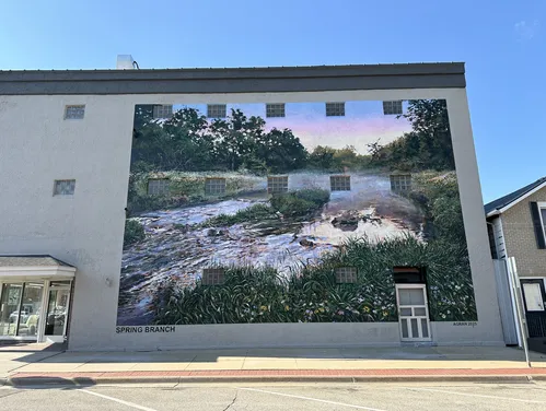 mural of a creek in spring branch, iowa