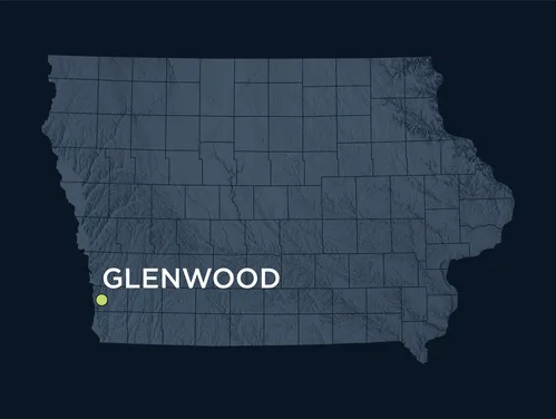 Map showing the location of Glenwood, Iowa