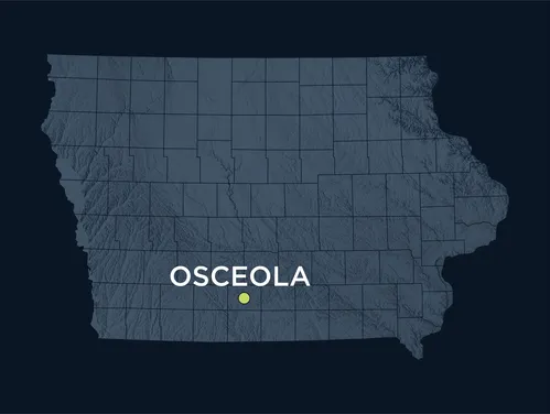 Map showing the location of Osceola