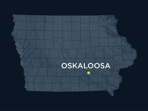 Map showing the location of Oskaloosa