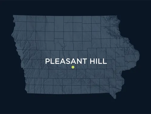 Map showing the location of Pleasant Hill, Iowa
