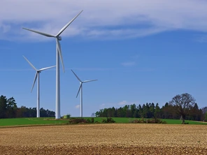 Windturbines on a farm field