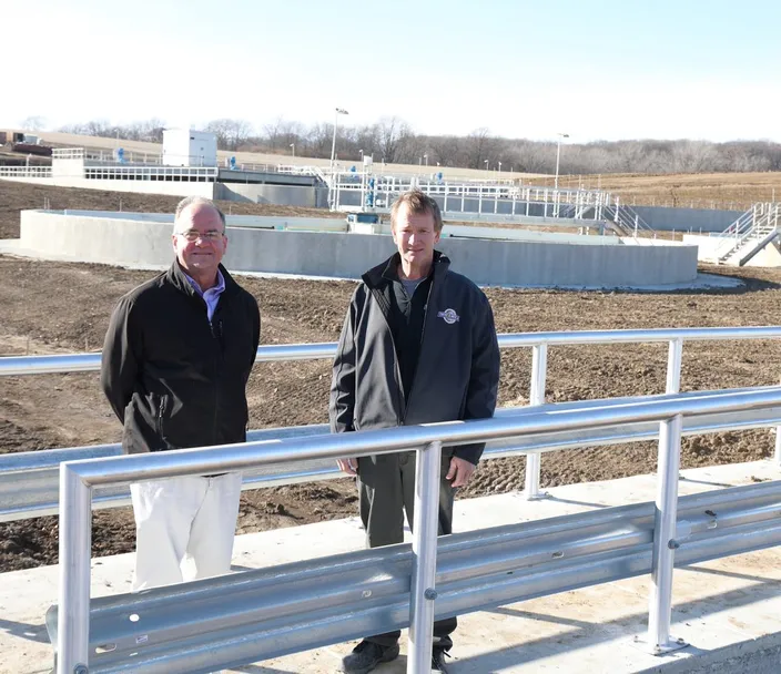 Andy Lent, assistant city manager of Indianola stands at a water treatment plant