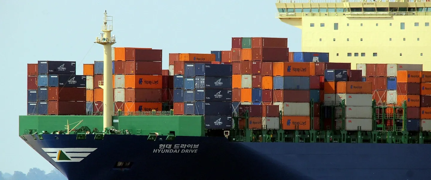 Containers on a barge
