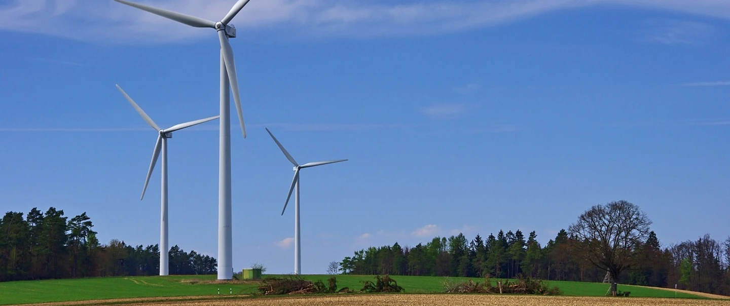 Windturbines on a farm field