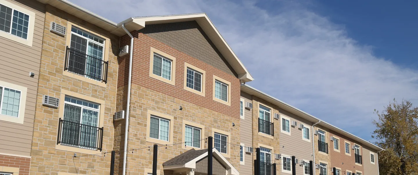 Exterior of an apartment building