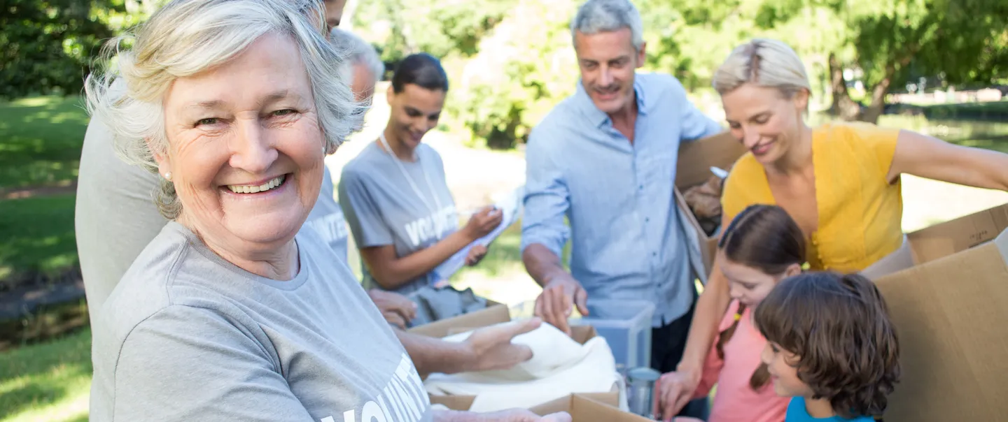 stock image of volunteers