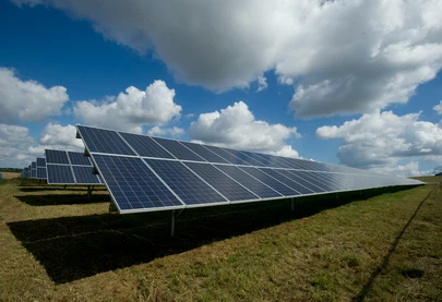 solar panels in field