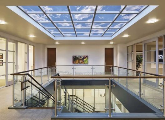 lobby with virtual skylight