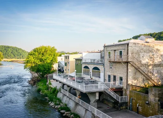 riverfront buidings in Elkader Iowa