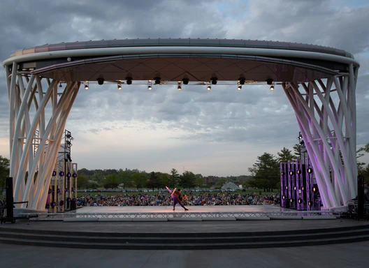 performer on an outdoor stage