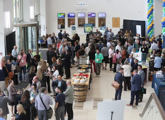 lobby full of people at a conference