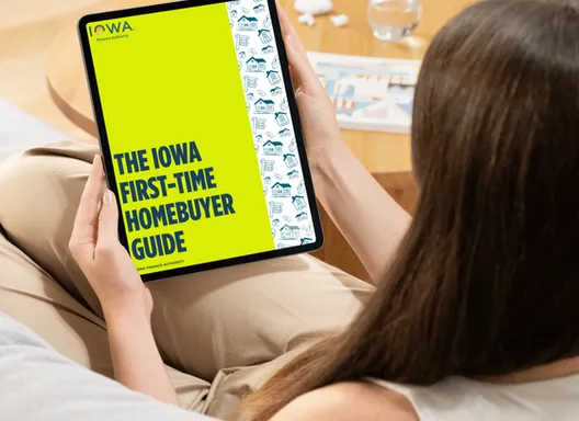 I pad with graphic with homebuyer guide