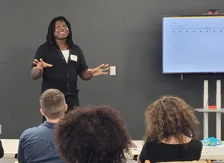 Person presenting to group