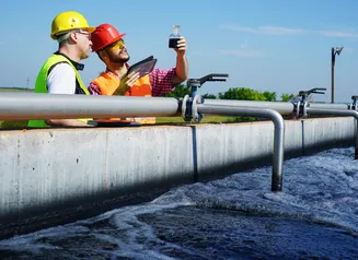 Water quality technicians at work