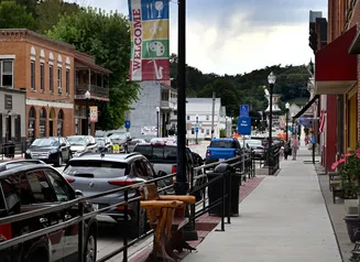 Main Street scene in Iowa