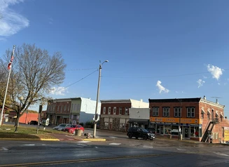 Main street downtown scene clear day
