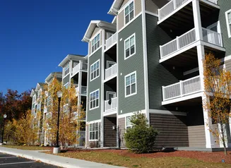 Apartment building with balconies
