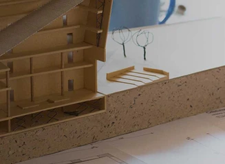 Detail of an architectural model