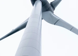 Close up of wind turbine