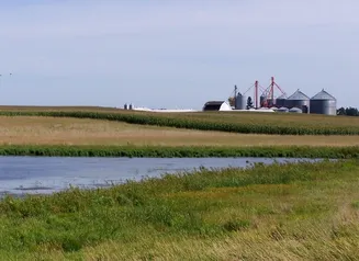 Stormwater management next to a farm