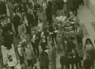Aerial view of reception at convention