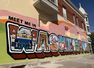 mural that reads "washington"