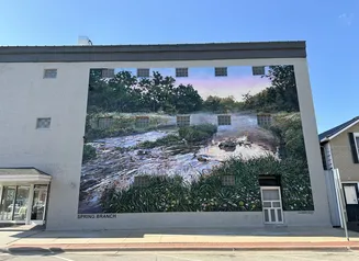 mural of a creek in spring branch, iowa