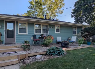 Turquoise House with Landscape