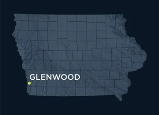 Map showing the location of Glenwood, Iowa