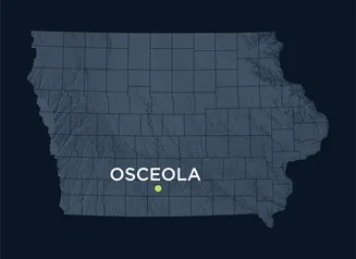 Map showing the location of Osceola